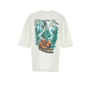 Willy Chavarria Men White Cotton Oversize Chavarria Prayer Services T-Shirt